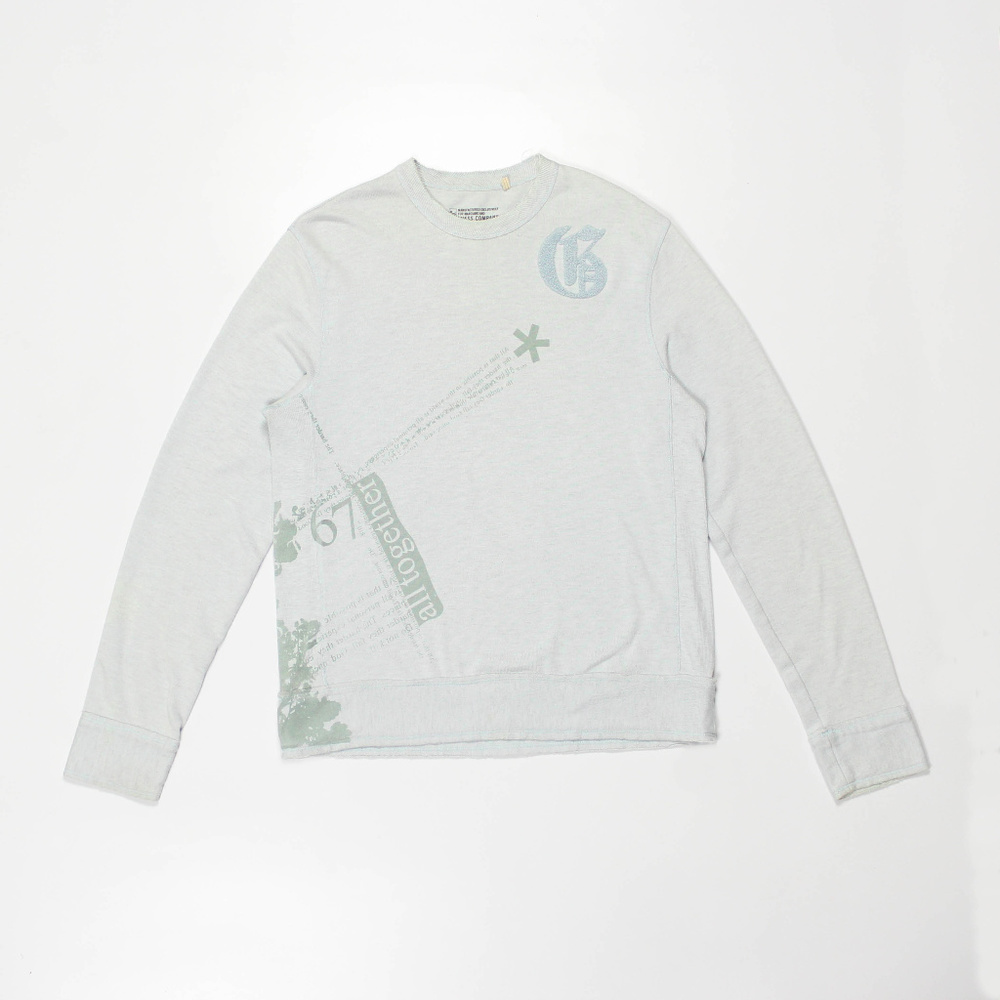 Long Sleeve Pull Over Chenille Patched Spellout